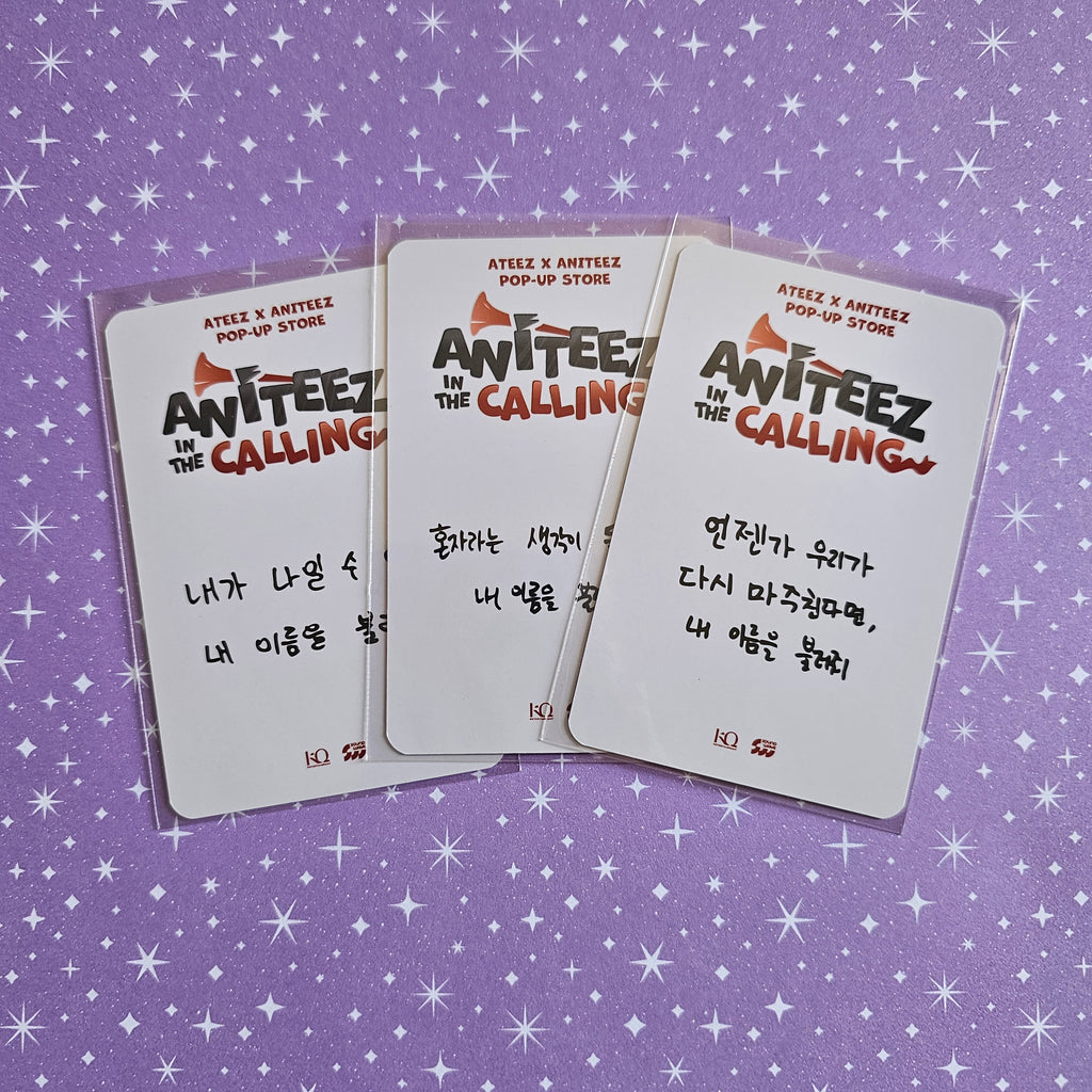 ✨ Photocard ATEEZ – ANITEEZ IN THE CALLING - Purchase Benefit ver 2 (Officielle) ✨